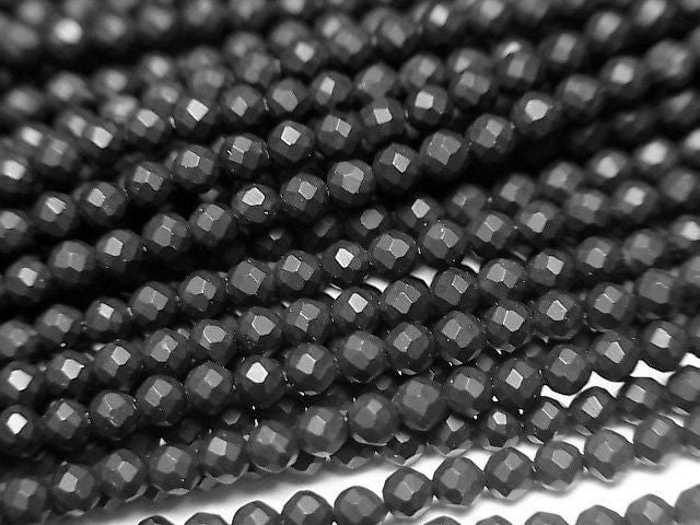 [Video] Frost Onyx Faceted Round 2mm 1strand beads (approx. 15 inches/37 cm)