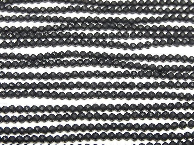 [Video] Frost Onyx Faceted Round 2mm 1strand beads (approx. 15 inches/37 cm)