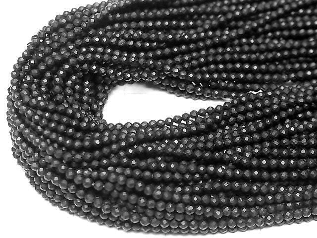 [Video] Frost Onyx Faceted Round 2mm 1strand beads (approx. 15 inches/37 cm)