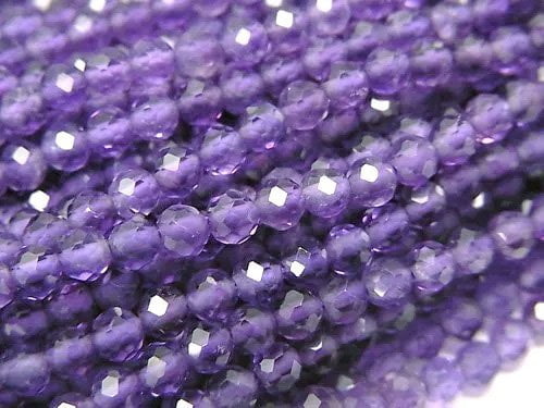 Amethyst, Faceted Round Gemstone Beads