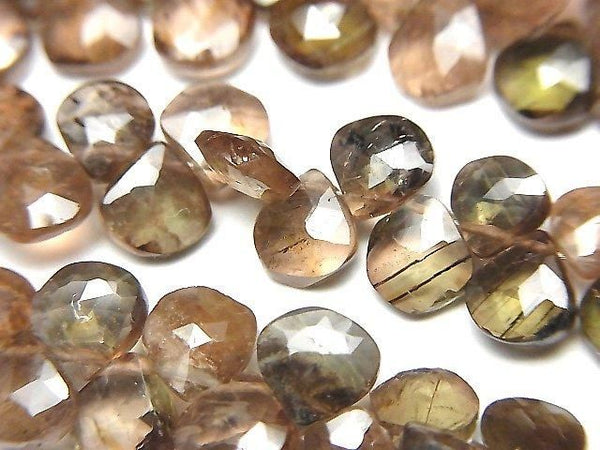 [Video]High Quality Andalusite AAA- Chestnut Faceted Briolette half or 1strand beads (aprx.8inch/20cm)