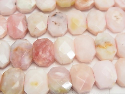 Pink Opal AA Flat Faceted Nugget 16 x 12 x 6 mm half or 1 strand beads (aprx.15 inch / 38 cm)