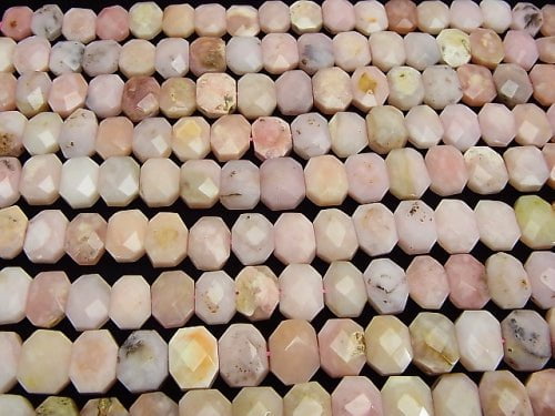 Pink Opal AA Flat Faceted Nugget 16 x 12 x 6 mm half or 1 strand beads (aprx.15 inch / 38 cm)