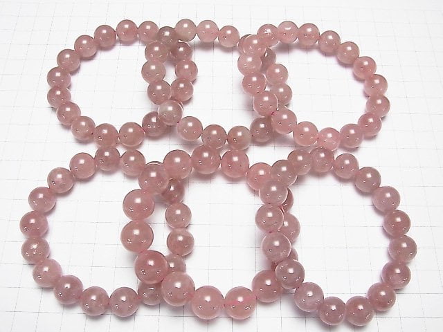 [Video] Madagascar Deep Rose Quartz AA++ Round 12mm Bracelet