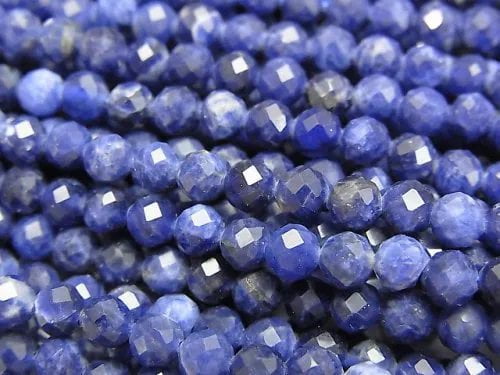 Faceted Round, Sodalite Gemstone Beads