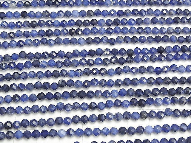 [Video] 1strand $8.79! High Quality!  Sodalite AA++ Faceted Round 4mm  1strand beads (aprx.15inch/37cm)