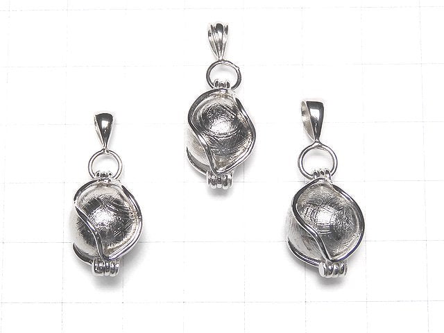 Meteorite (Muonionalusta) Pendant Silver 925 with 12 mm ball