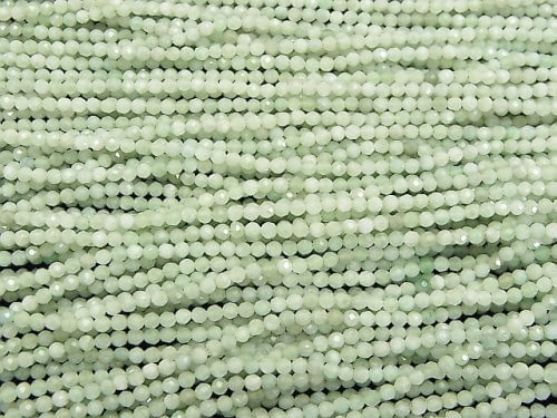 High Quality! Burma Jadeite AA + Faceted Round 2mm 1strand beads (aprx.15inch / 38cm)