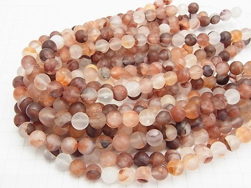 Frost Red Hematite Quartz Round 10 mm half or 1 strand beads (aprx.15 inch / 37 cm)