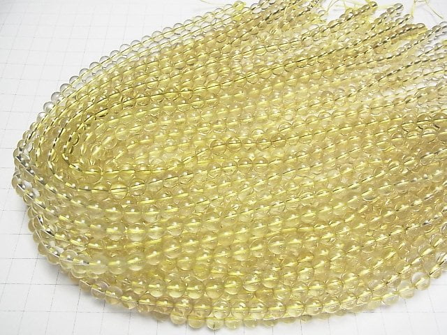 [Video]Lemon Quartz AAA Round 6mm half or 1strand beads (aprx.15inch/37cm)