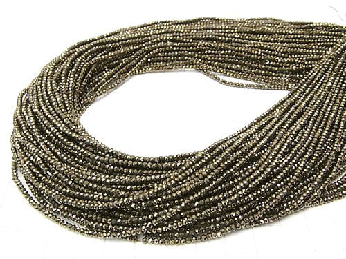 High Quality!   Pyrite AAA Faceted Button Roundel 2x2x1.5mm 1strand beads (aprx.15inch/37cm)