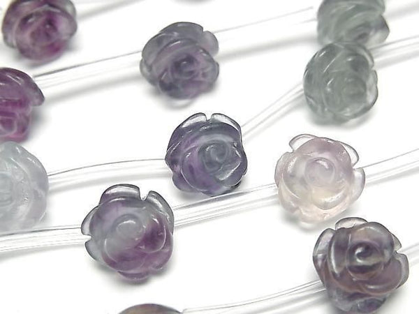 [Video] Multicolor Fluorite AA++ Rose 12mm half or 1strand beads (aprx.12inch/30cm)