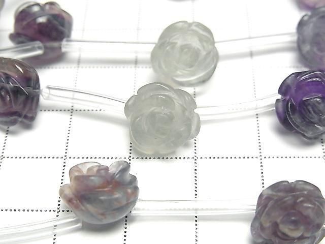 [Video] Multicolor Fluorite AA++ Rose 12mm half or 1strand beads (aprx.12inch/30cm)