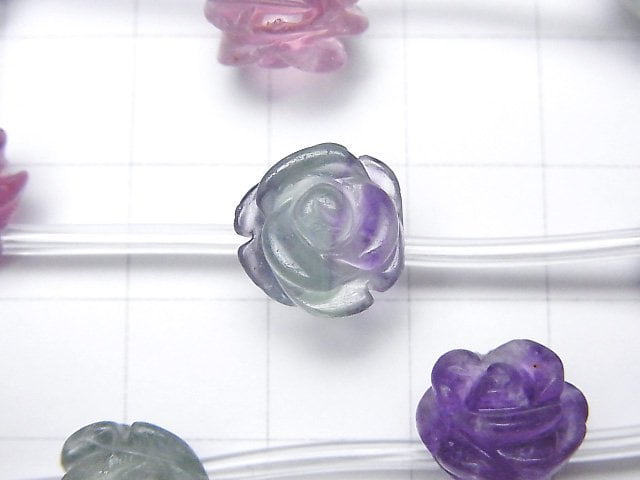 [Video] Multicolor Fluorite AAA Rose 12mm half or 1strand beads (aprx.12inch/30cm)