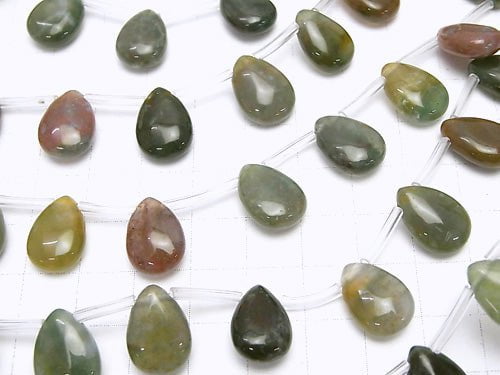 [Video] Indian Agate Pear shape (Smooth) 14x10x6mm 1strand beads (aprx.15inch / 37cm)