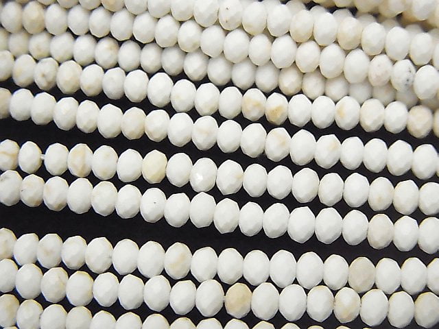 High Quality!  Magnesite  Faceted Button Roundel 3x3x2mm 1strand beads (aprx.15inch/37cm)