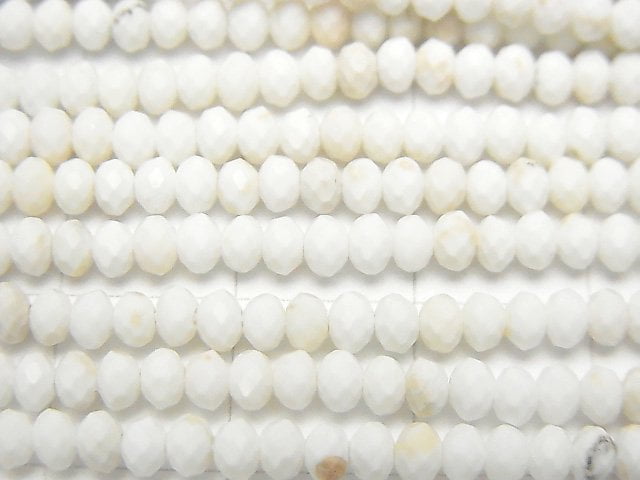 High Quality!  Magnesite  Faceted Button Roundel 3x3x2mm 1strand beads (aprx.15inch/37cm)