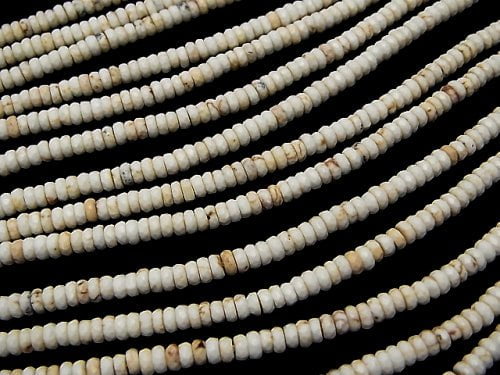 [Video] Magnesite  Faceted Button Rondelle 4x4x2mm 1strand beads (aprx.15inch/38cm)