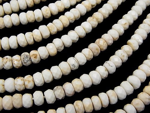 1strand $6.79! Magnesite  Faceted Button Roundel 6x6x3mm 1strand beads (aprx.15inch/38cm)