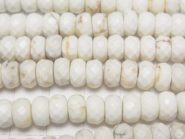 1strand $6.79! Magnesite  Faceted Button Rondelle 8x8x5mm 1strand beads (aprx.15inch/38cm)