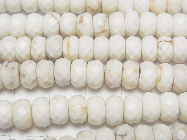 1strand $6.79! Magnesite  Faceted Button Roundel 8x8x5mm 1strand beads (aprx.15inch/38cm)