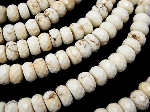 1strand $7.79! Magnesite  Faceted Button Roundel 10x10x6mm 1strand beads (aprx.15inch/38cm)