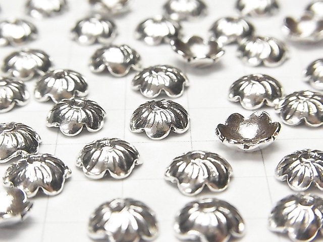 Karen Silver Bead Caps 9x9x3mm 2pcs
