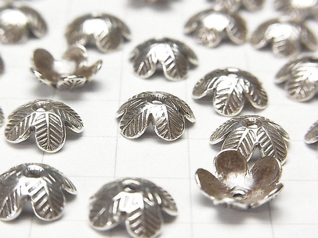 Karen Silver Bead cap 10x10x4mm 2pcs