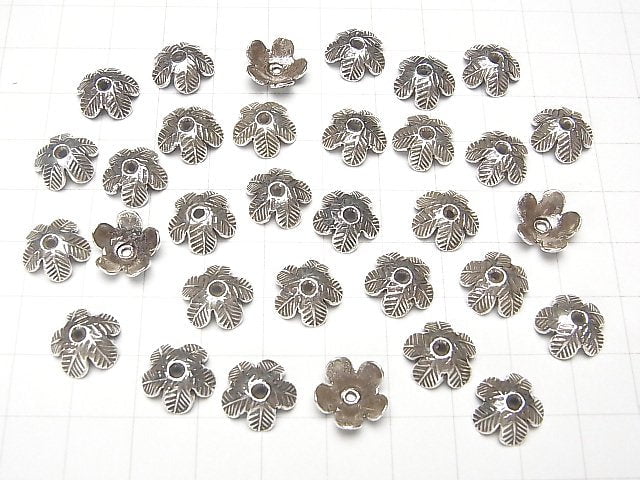 Karen Silver Bead cap 10x10x4mm 2pcs