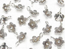 Karen Silver Flower Charm 15x11x4mm 1pc