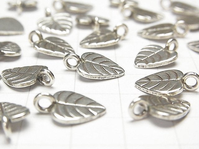 Karen Silver Leaf Charm 15x11mm 1pc