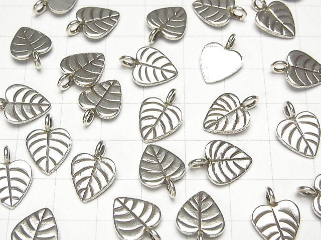 Karen Silver Leaf Charm 15x11mm 1pc