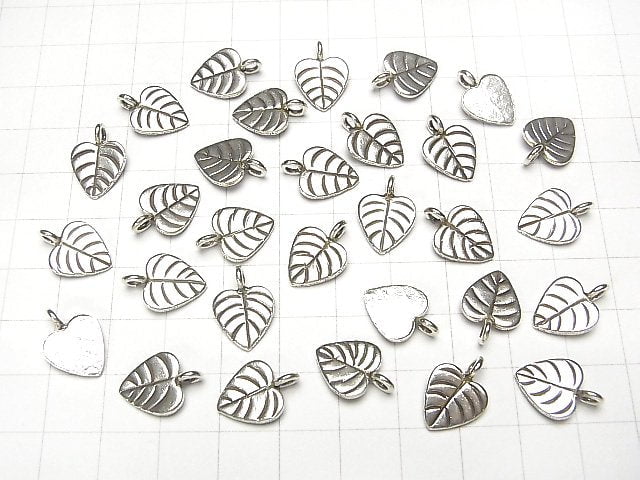 Karen Silver Leaf Charm 15x11mm 1pc