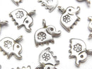 Karen Silver Elephant Charm 12x12x2.5mm 1pc