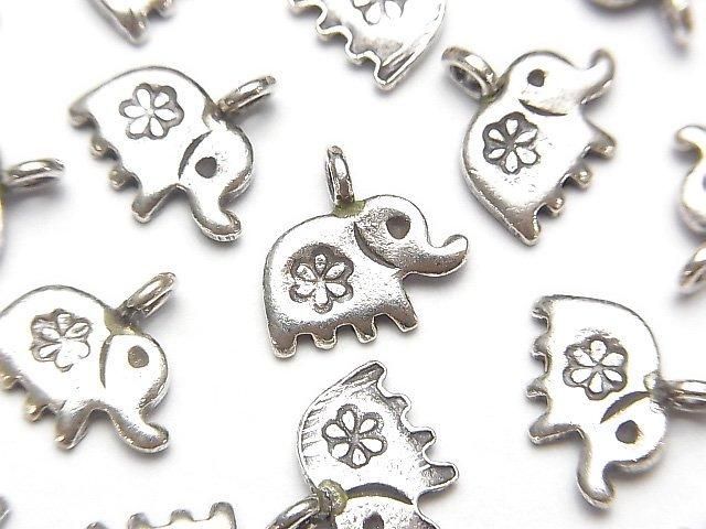 Karen Silver Elephant Charm 12x12x2.5mm 1pc