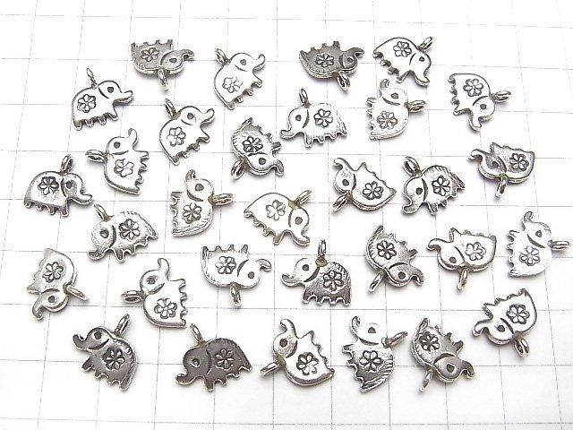 Karen Silver Elephant Charm 12x12x2.5mm 1pc