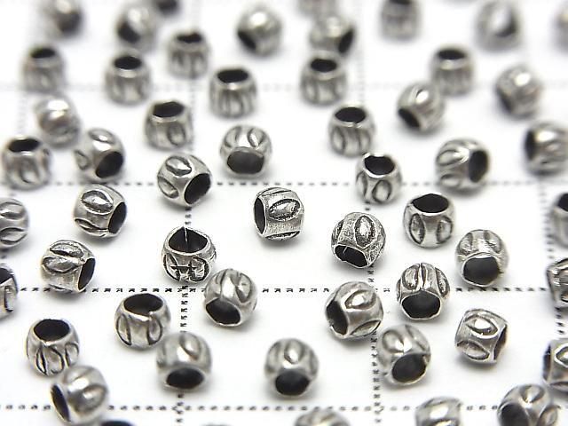 Karen Silver Patterned Rondelle 3x3x2.5mm 10pcs