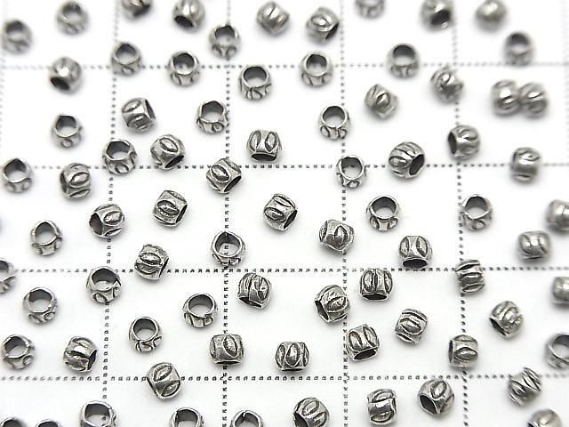 Karen Silver Patterned Rondelle 3x3x2.5mm 10pcs
