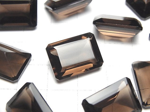 [Video]High Quality Smoky Quartz AAA Loose stone Rectangle Faceted 18x13mm 2pcs