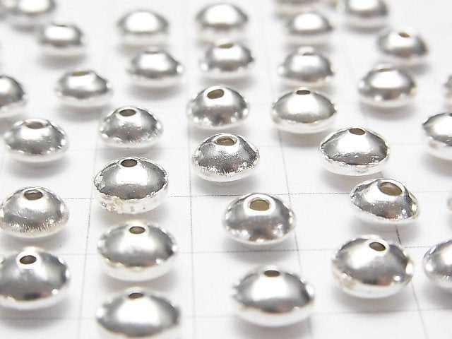 Karen Hill Tribe Silver Abacus(Roundel) 7 x 7 x 5 mm White Silver 3 pcs