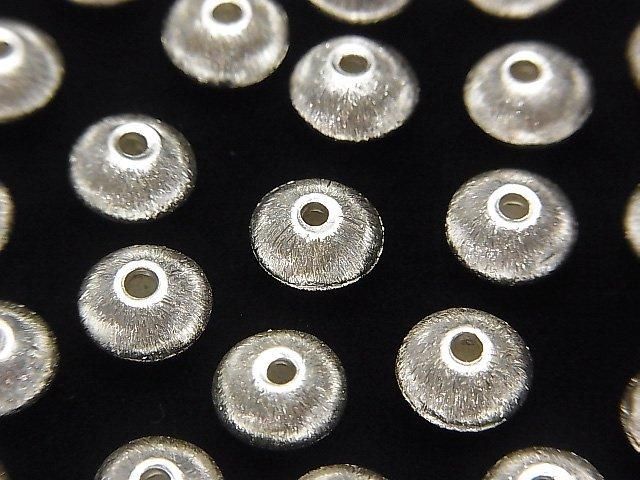Karen Silver Hairline Abacus (Rondelle) 8x8x5mm White Silver 2pcs