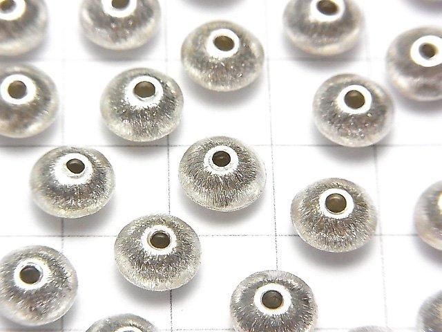 Karen Silver Hairline Abacus (Rondelle) 8x8x5mm White Silver 2pcs