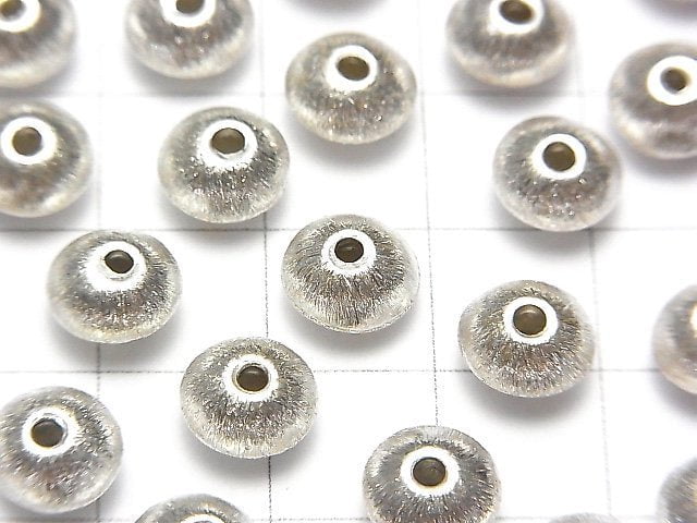 Karen Silver Hairline Abacus (Roundel) 8x8x5mm White Silver 3pcs