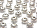 Karen Silver Hairline Abacus (Rondelle) 8x8x5mm White Silver, 2 Pieces