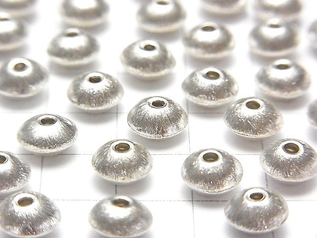 Karen Silver Hairline Abacus (Roundel) 8x8x5mm White Silver 3pcs