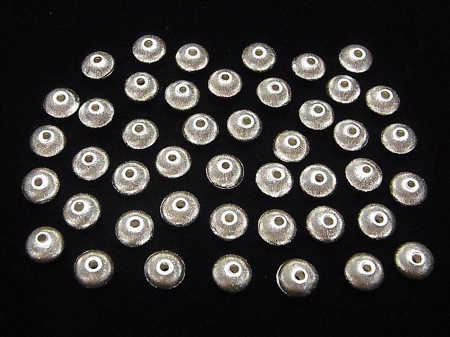 Karen Silver Hairline Abacus (Rondelle) 8x8x5mm White Silver 2pcs