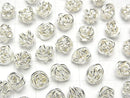 Karen Silver Motif Beads, Round, 6mm, 8mm, White Silver, 3-Piece Set