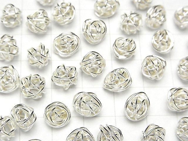 Karen Silber Motivperlen Rund 6mm & 8mm Weiß Silber 3Stk