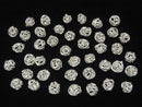 Karen Silver Motif Beads, Round, 6mm, 8mm, White Silver, 3-Piece Set