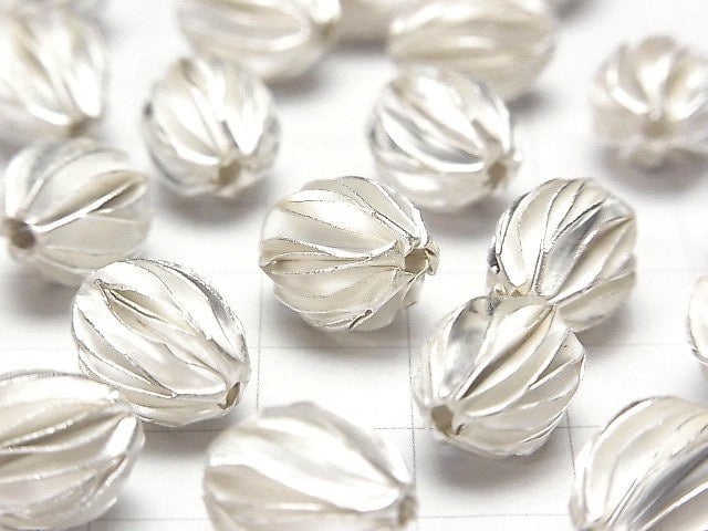 Karen Hill Tribe Silver Seed Motif Beads 12x9x9mm White Silver 2pcs